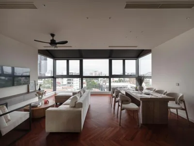 Appartement met drie slaapkamers en uitzicht op het park — Cocoon House West Lake Hanoi